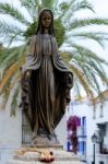 Marbella, Andalucia/spain - July 6 : Statue Of The Madonna In Ma Stock Photo