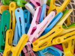 Colorful Plastic Pegs Stock Photo
