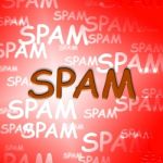 Spam Words Means Junk Electronic Mail Online Stock Photo