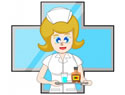 A nurse within a medical cross symbol stock photo