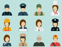 Icon set of professional people avatar stock photo