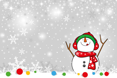 Silver Christmas background with a snowman stock photo