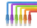 Colourful USB cables stock photo
