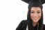 Educational Theme: Graduating Student Girl In An Academic Gown