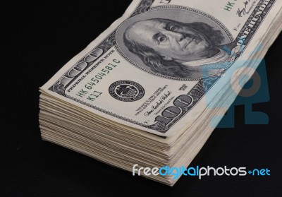 100 Dollar Bills Stock Photo