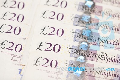 20 Pound Notes Stock Photo