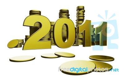 2011 Gold 3D Stock Image