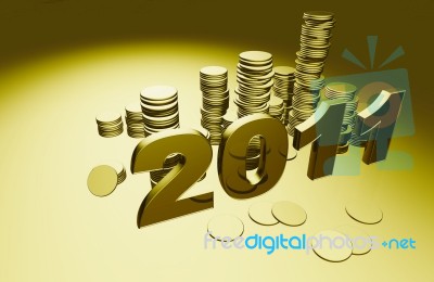 2011 Gold 3D Stock Image