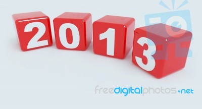2013 In Red Cube Stock Image