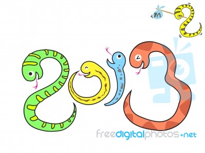2013 Snake Cartoon Icon Stock Image