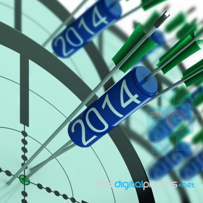 2014 Accurate Dart Target Shows Successful Future Stock Image