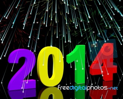 2014 New Year Fireworks Stock Image