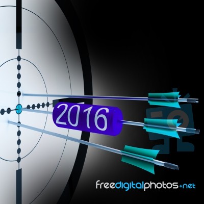 2016 Target Shows Successful Future Growth Stock Image