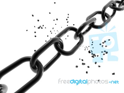 3d Chain Chrome Steel Teamwork Connection Stock Image