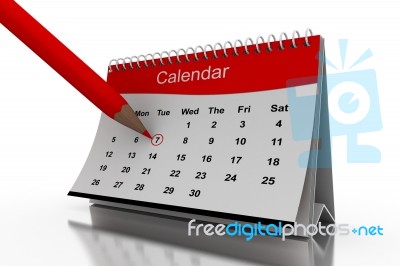 3D Desktop Calendar   Stock Image