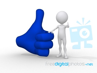 3d Figure With Positive Symbol Stock Photo