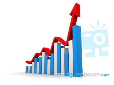 3d Generated Picture Of A Growth Chart Stock Image