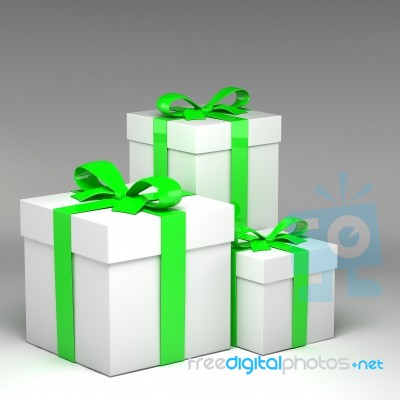 3d Gift Box And Ribbon Stock Image