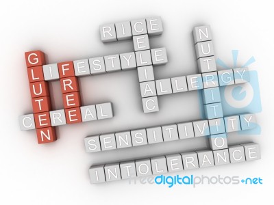 3d Image Gluten Free Issues Concept Word Cloud Background Stock Image