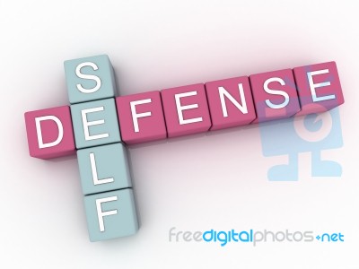 3d Image Self Defense  Issues Concept Word Cloud Background Stock Image