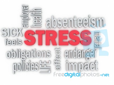 3d Imagen Concept Wordcloud Illustration Of Work Stress Stock Image