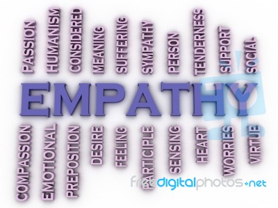 3d Imagen Emphaty Issues Concept Word Cloud Background Stock Image