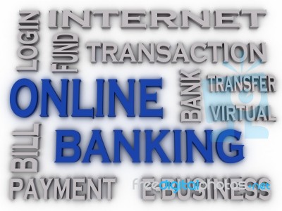3d Imagen Online Banking  Issues Concept Word Cloud Background Stock Image