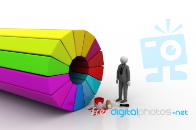 3d Man Painting A Color Wheel Stock Image