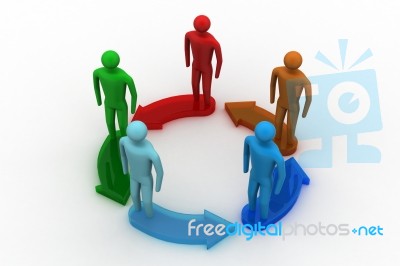 3d Modelling People Connected Stock Image