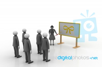 3d Person With Pointer In Hand Close To Board. Concept Of Educat… Stock Image