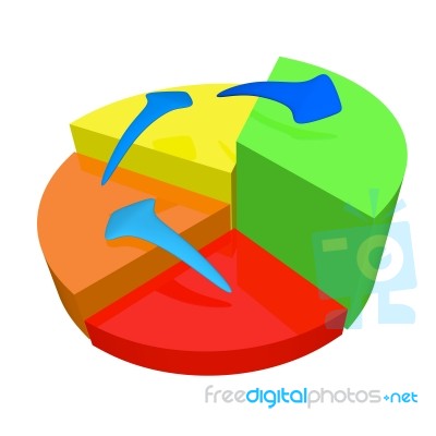 3d Pie Chart Growth Arrow Stock Image