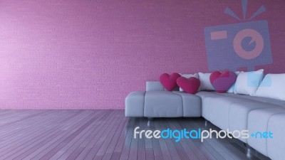 3d Rendering Image Of Interior Design Living Room Stock Photo