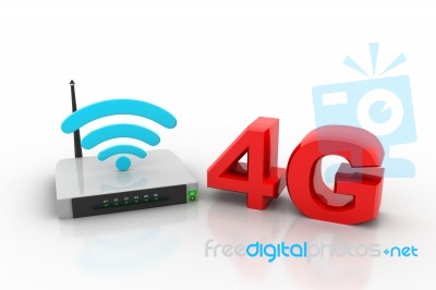 4g And Wireless Router Stock Image