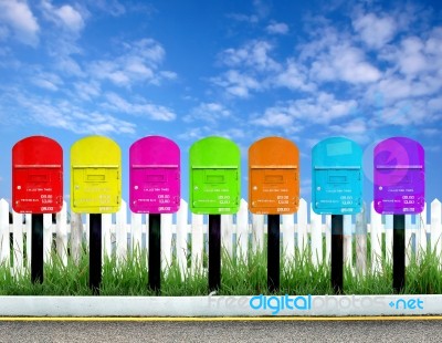 7 Color Postbox Stock Image