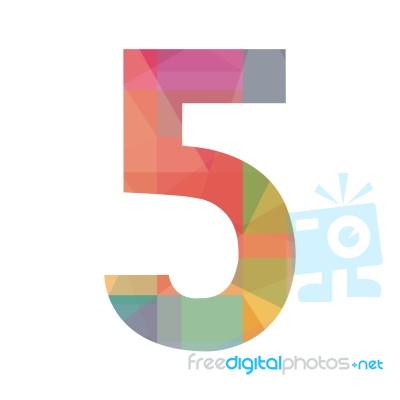 A Colorful Number Five Stock Image