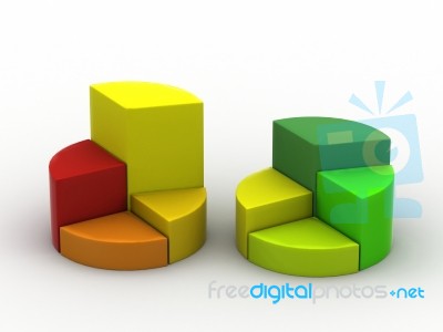 A Colourful 3d Pie Chart Graph Stock Image