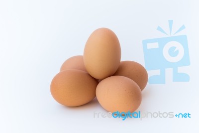 A Group Of Chicken Eggs Stock Photo