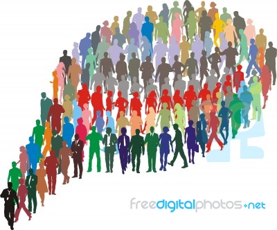 A Group Of People In The Form Of Bubble Stock Photo