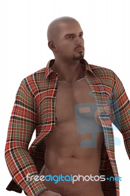A Male Model In His Shirt Stock Image
