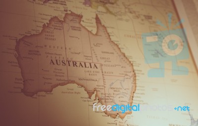 A Map Of Australia Stock Photo