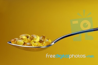 A Spoon Full Of Medicine Stock Photo
