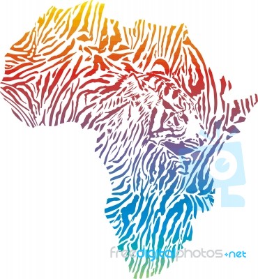 Abstract Africa In A Tiger Camouflage Stock Image