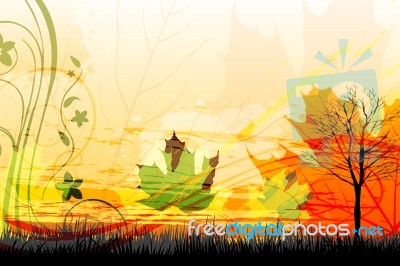Abstract Autumn Card Stock Image