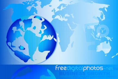 Abstract Background With World Map Stock Image