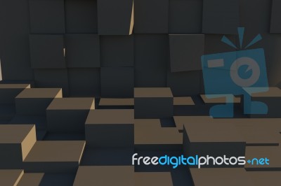 Abstract Black Box Floor Stock Image