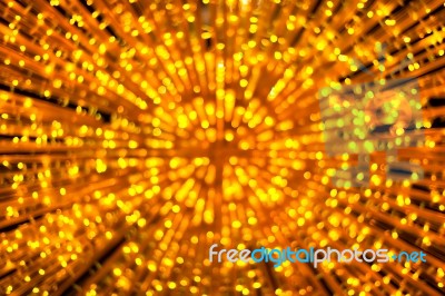 Abstract Defocused Gold Lights Background Stock Photo