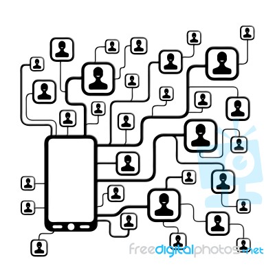 Abstract Of Communication By Mobile Phone Stock Image