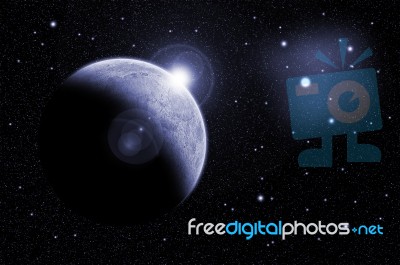 Abstract Planet And Star Background Stock Image