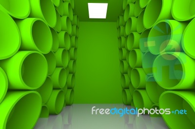 Abstract Sphere Green Room Shelves Stock Image