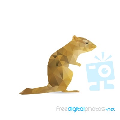 Abstract Squirrel Isolated On A White Backgrounds Stock Image